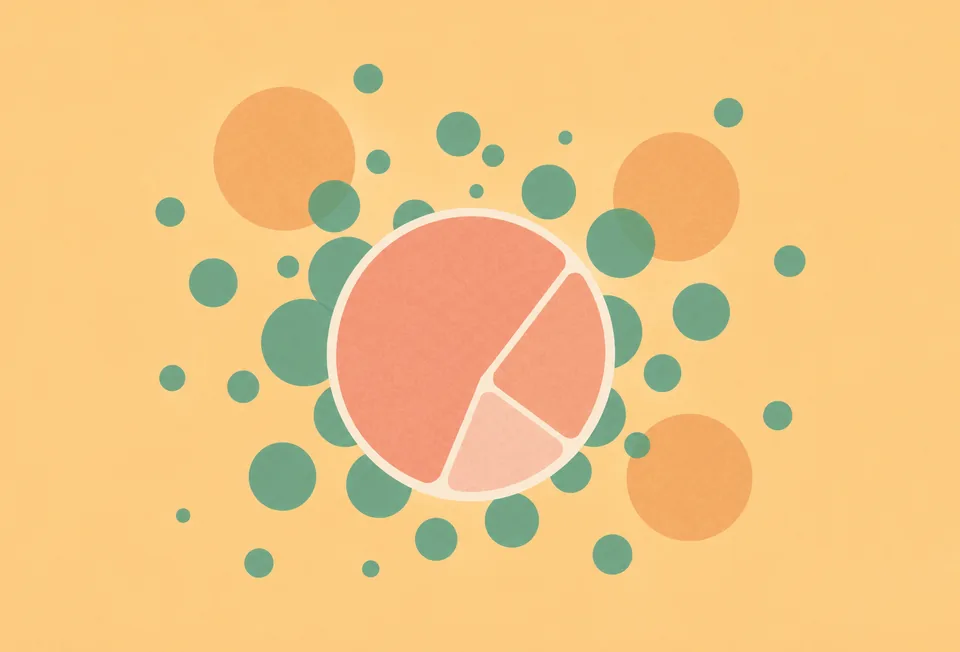 Abstract customer-facing statistics illustration for SaaS analytics.